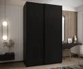 Šatní skříň LUX 1 s posuvnými dveřmi, 150×245,5×64 Černá / černé