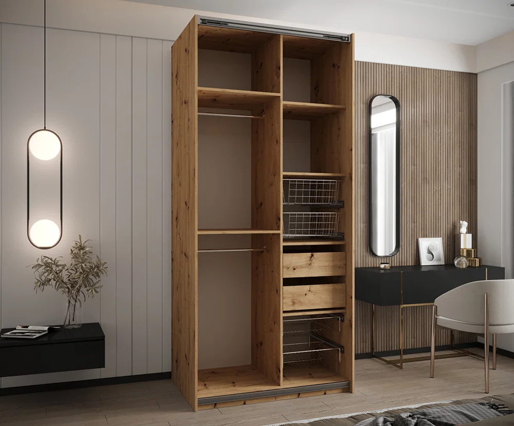 Sada 2 ks zásuvek – Dub Artisan | pro šatní skříně LUX 110–200 cm