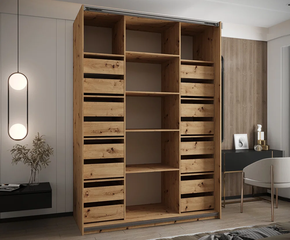 Sada 2 ks zásuvek – Dub Artisan | pro šatní skříně LUX 110–200 cm