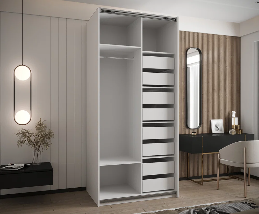 Sada 2 ks zásuvek – Bílé | pro šatní skříně LUX 110–200 cm