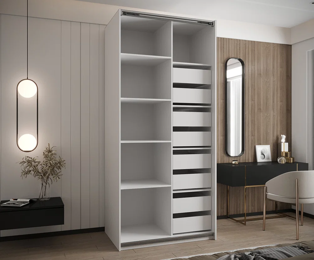 Sada 2 ks zásuvek – Bílé | pro šatní skříně LUX 110–200 cm