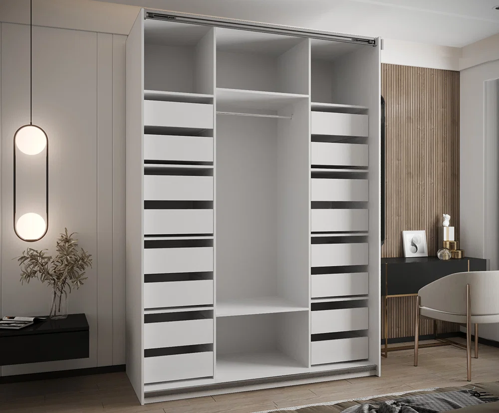 Sada 2 ks zásuvek – Bílé | pro šatní skříně LUX 110–200 cm