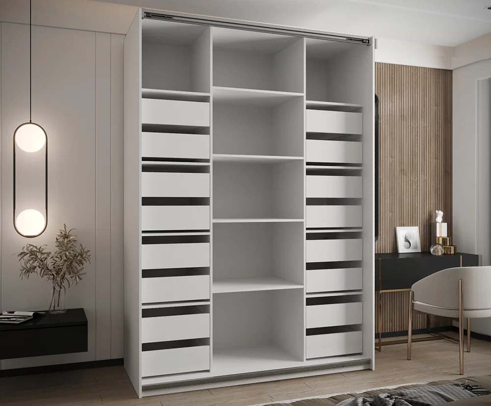 Sada 2 ks zásuvek – Bílé | pro šatní skříně LUX 110–200 cm