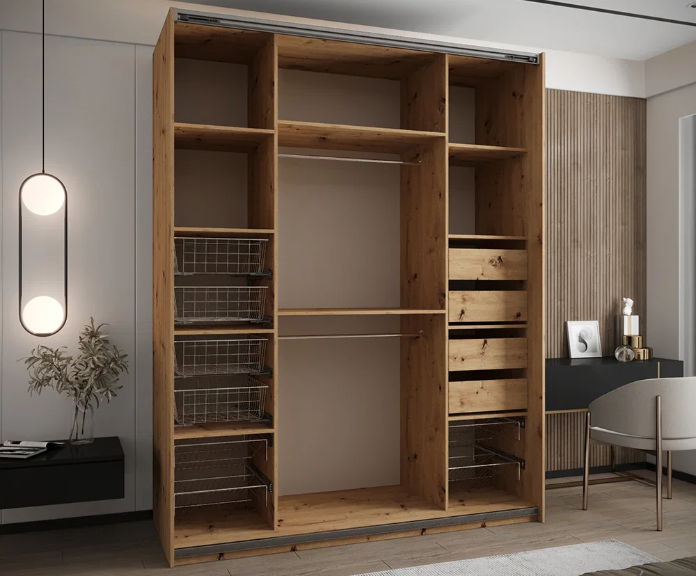 Výsuvný koš – 1 ks pro šatní skříně LUX 110–200 cm