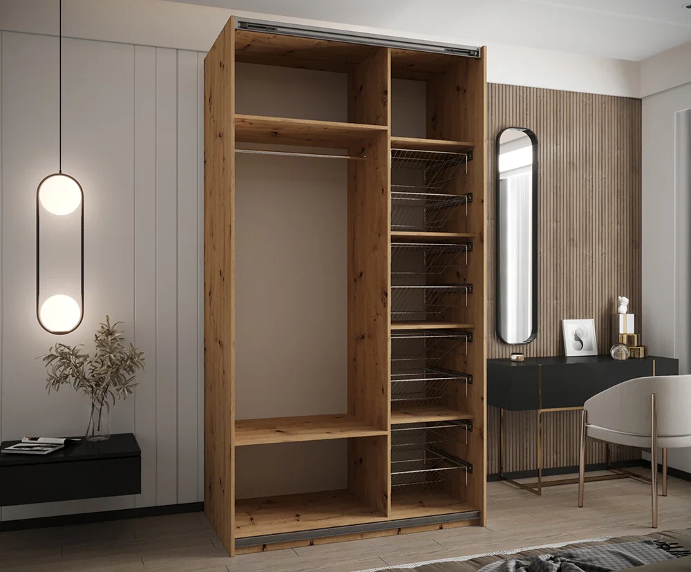 Výsuvný koš – 1 ks pro šatní skříně LUX 110–200 cm