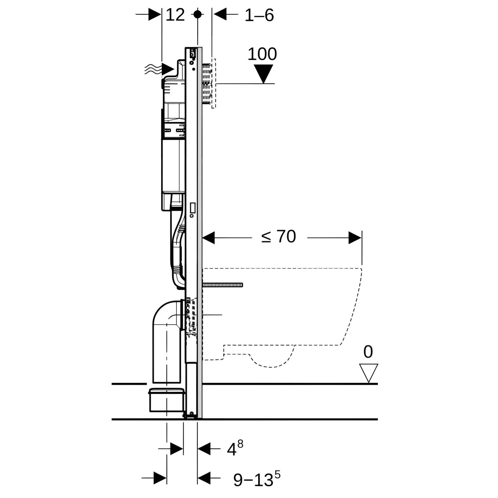 Podomítkový wc modul Geberit Duofix Sigma pro závěsnou mísu 111.320.00.6