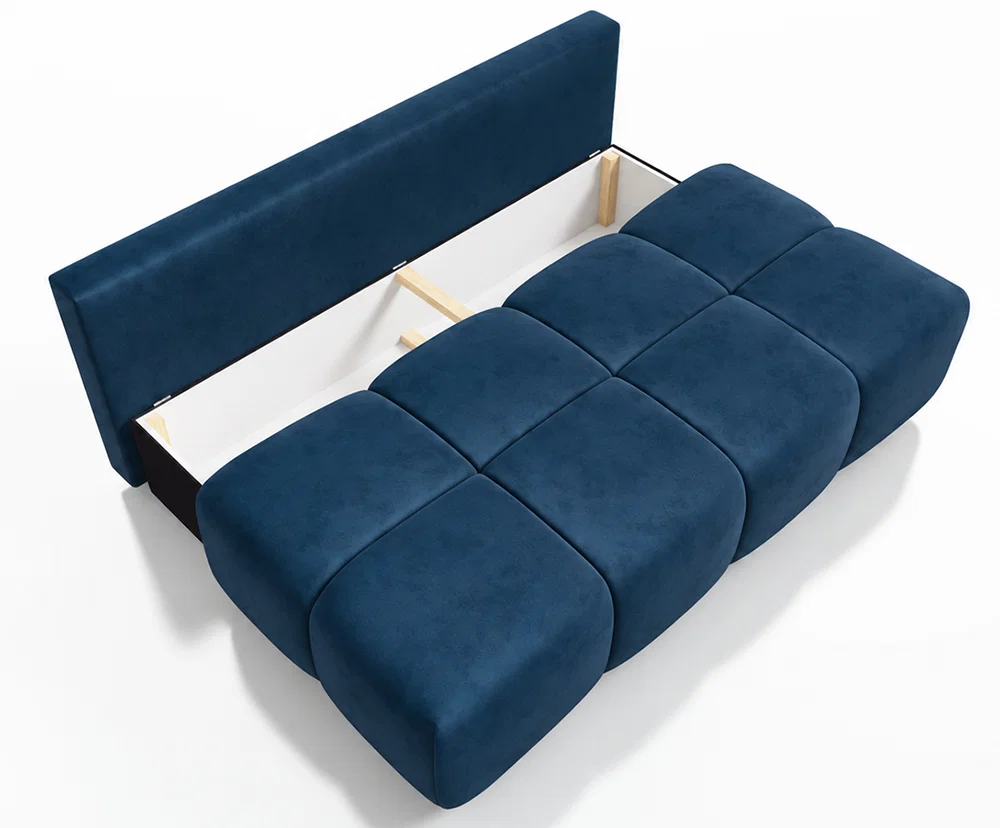 Dvoumístná rozkládací pohovka LUCY MINI | 195x104x89cm | MONOLITH MODRÁ