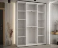 Šatní skříň DAVOS 2 posuvné zrcadlové dvěře, 160×235×45, Bílá / stříbrné pojezdy
