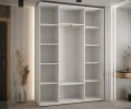 Šatní skříň DAVOS 2 posuvné zrcadlové dvěře, 170×235×45, Bílá / stříbrné pojezdy