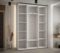 Šatní skříň DAVOS 2 posuvné zrcadlové dvěře, 180×235×45, Bílá / stříbrné pojezdy